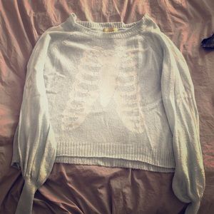 Wildfox Baby Blue Skeleton Sweater